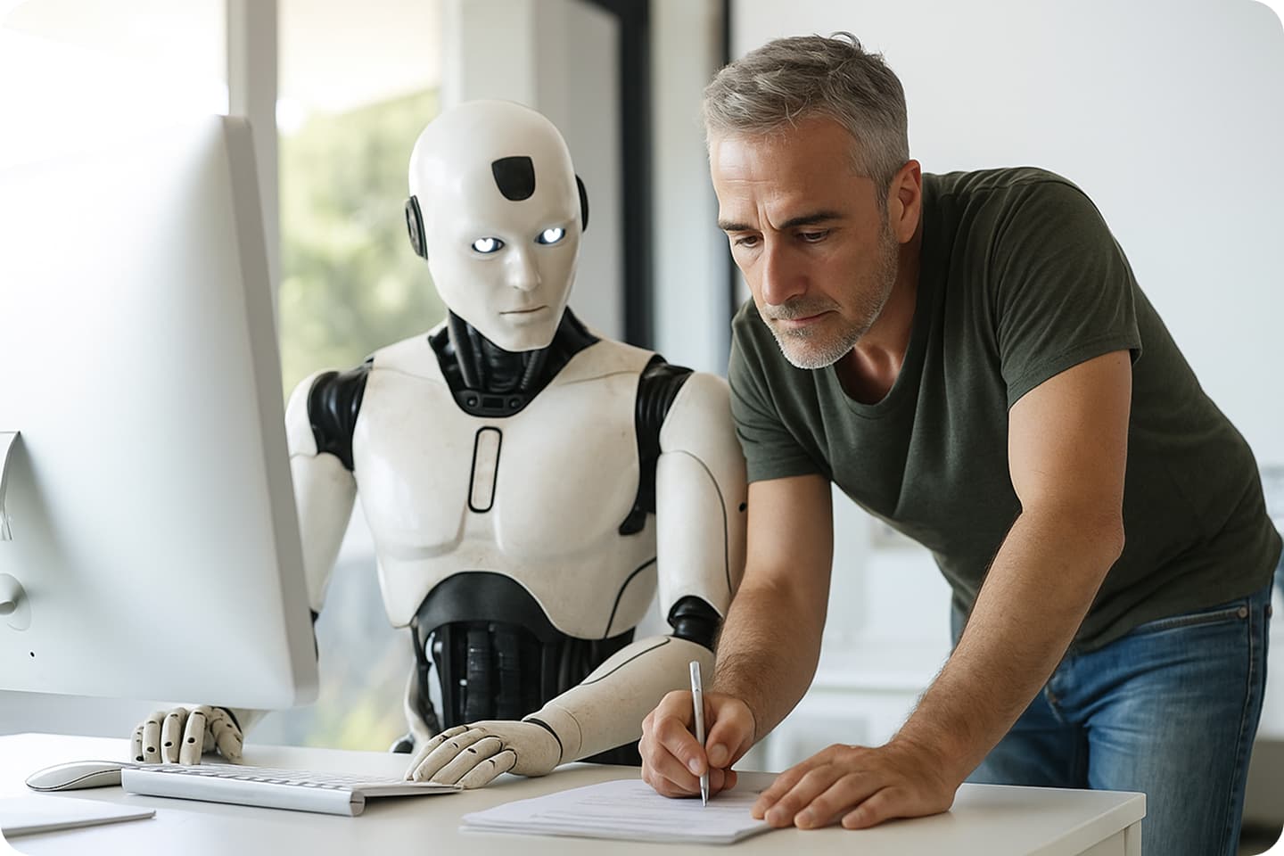 Robot and person working together